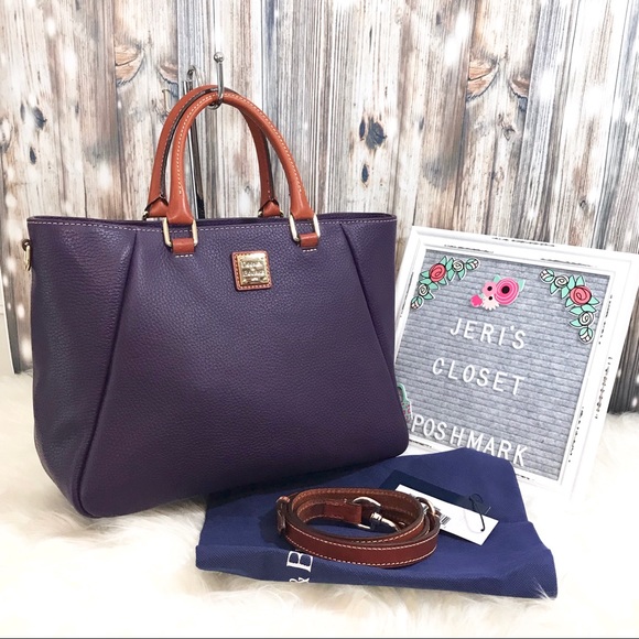 Dooney & Bourke Top Zip Satchel in Plum #R1205 - Picture 1 of 8